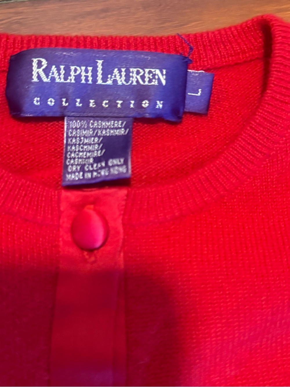 Purple label Ralph Lauren Red Button-Front Women's Cardigan 100% cashmere - Picture 4 of 14